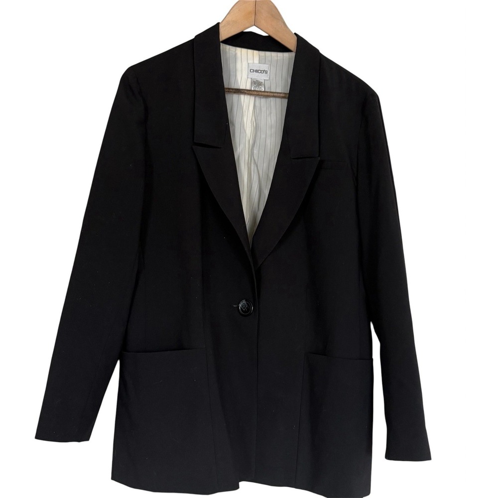 Chicos Size 1 Black Blazer Women's